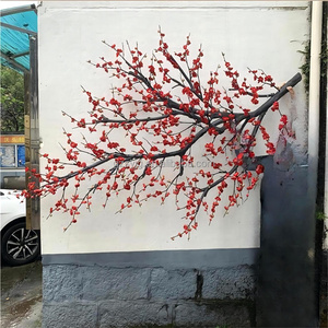 Cây lộn ngược nhân tạo, cây thông, Cây mận và hoa anh đào giả treo tường chi nhánh cho cửa sổ trong nhà hiển thị trang trí - Product Image 3