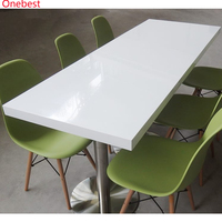 Table et chaises pliantes carrées 4 places en pierre de surface solide blanche pour salle à manger commerciale