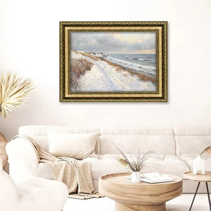 Pintura de paisaje marino vintage, <span class=keywords><strong>lienzo</strong></span> al óleo antiguo, decoración de pared, arte Vintage pintado a mano, <span class=keywords><strong>tipo</strong></span> enmarcado, decoración para el hogar y la Oficina - Product Image 1