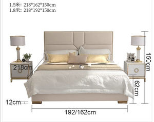 Elegante <span class=keywords><strong>precio</strong></span> barato muebles de dormitorio de gama alta de cuero doble King Size cama suave tapicería de lujo 180*200cm marco de cama - Product Image 4