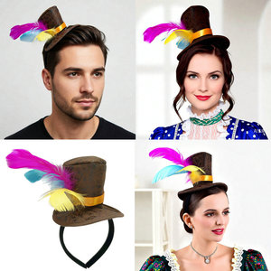 Diadema de plumas de anime para fiesta, sombrero pequeño de caballero, sombrero Lincoln, COS, Navidad - Product Image 3