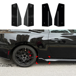 Ford Mustang Mk7 Side Skirts Abs Piano Black Carbon Fiber Texture Left 2024+ - Product Image 5