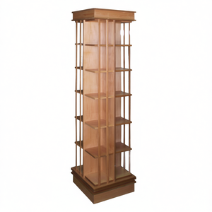 Présentoir à livres rotatif double face 360 Étagères de rangement au sol pour présentoir à livres Présentoir à livres en bois - Product Image 1