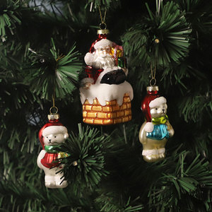 Adorno de vidrio soplado a mano colgante de Navidad, decoración de hamburguesa de helado para regalos de Navidad, figuras de vidrio, molde Donut - Product Image 2