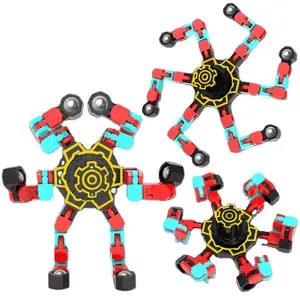 Fidget Spinner DIY Deformable Stress Relief Toy Fingertip Spin Top Anti-stress Mechanical Chain Gyroscope Toy For Kids