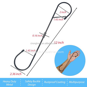 Heavy Duty Utility Long Hanging <strong>S</strong>-<strong>hooks</strong> Metal <strong>S</strong> Shaped Hanger <strong>Hooks</strong> 12 Inch Heavy Duty <strong>Large</strong> <strong>S</strong> <strong>Hooks</strong> with Safety Buckle - Product Image 2