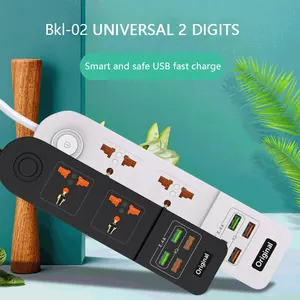 EONLINE Smart Power Strip Universal 2 Outlets Socket 4 USB 2 Universal穴プラグQuick Charge PC難燃性と耐火