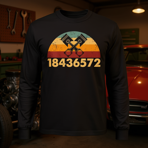 Maglietta a maniche lunghe con stampa Retro 18436572 Firing Order V8 Engine - Product Image 3