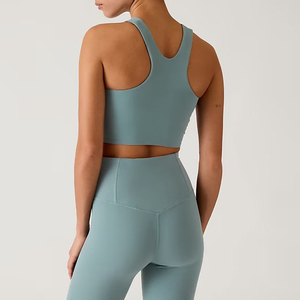 Nuevas llegadas Mujeres O-cuello Chaleco 4-Way Stretch Transpirable Fitness <span class=keywords><strong>Gym</strong></span> Ligero Mujeres <span class=keywords><strong>Basic</strong></span> Yoga Set - Product Image 2