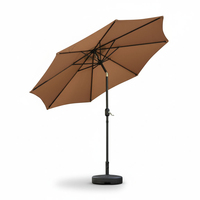 Parasol de plage pliable imperméable pour patio et jardin en tissu polyester