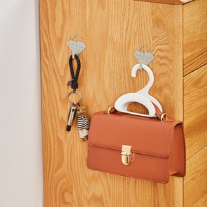 New Household Closet Organizer <b>Rod</b> Hanger <b>Plastic</b> Storage Rack with Hooks for Handbag and Purse Storage - Product Image 1