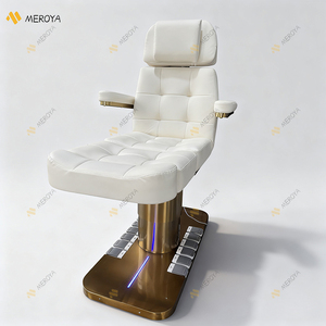Lit de spa facial électrique de luxe à 3 moteurs pour salon de beauté <span class=keywords><strong>Thia</strong></span>, base dorée, table de massage avec lumières LED - Product Image 5