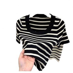 Women's 100% Knitted Cotton White <b>T</b>-<b>Shirt</b> Casual Style Eco-Friendly Foil Printed Anti-Pilling Logo <b>Sequin</b> Embroidery Neck 160 - Product Image 1