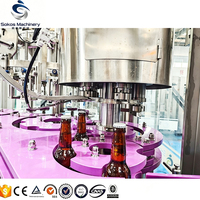 Ligne d'embouteillage de bière en bouteilles de verre entièrement automatique Sokos 1500BPH pour une usine complète d'embouteillage et d'emballage de bière