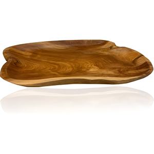 Compre bandejas de madera hechas a mano con borde natural, bandejas decorativas de madera maciza para servir frutas y ensaladas - Product Image 3