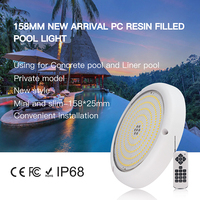 Lumière de piscine RGB étanche IP68 avec télécommande, écran LED, 12W/18W AC/DC12V pour piscine intérieure/extérieure
