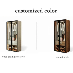 CBMmart <span class=keywords><strong>Dressing</strong></span> Moderne Style Américain en Bois de Noyer avec Penderie Modulaire et Porte-Pantalons <span class=keywords><strong>pour</strong></span> <span class=keywords><strong>Dressing</strong></span> - Product Image 2