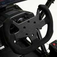 Volante de Carreras JLH Estilo F1 de 270 mm, Recubierto de Alcántara, Base de Aluminio Cepillado, Compatible Universalmente con Simuladores de Juegos de PC
