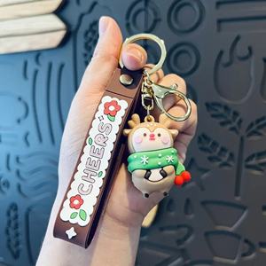 Vente en gros de porte-clés de Noël en PVC 3D, motifs de festival de Noël, bonhomme de neige, arbre de Noël, cadeaux, Père Noël, renne - Product Image 5