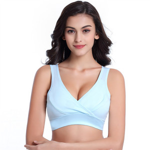 <span class=keywords><strong>Sujetador</strong></span> de <span class=keywords><strong>lactancia</strong></span> <span class=keywords><strong>cruzado</strong></span> sin aros estilo chaleco para maternidad, talla grande, de algodón para embarazo y posparto - Product Image 3