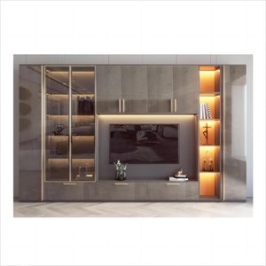 Góc Tường TV đơn vị cho hội trường TV đứng đồ nội thất gỗ phòng khách sang trọng hiện đại TV bảng thiết kế mới nhất lưu trữ bằng gỗ hộ gia đình - Product Image 1