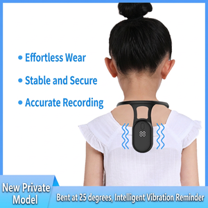 Correcteur de posture intelligent sans bretelles, support dorsal en plastique noir avec affichage numérique et rappel par vibration pour usage au bureau - Product Image 3
