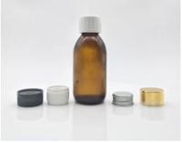 Bouteille en verre ambré de haute qualité de 60 ml, légère, vide, pour sirop, avec bouchons ROPP
