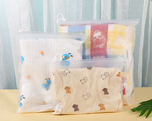 Hot Sale Clear Frosted Zipper <b>Bag</b> Custom Logo Zip <b>Lock</b> <b>Bags</b> CPE Plastic Sock Packaging Pouch <b>Bag</b> Zipper <b>Bags</b> with White Ring - Product Image 2