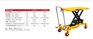 Carretilla Elevadora Hidráulica Móvil Mini de 1 kg, Plataforma Manual de 1 m de Altura para Talleres de Reparación de Maquinaria - Product Image 6