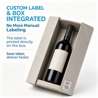 Vente en gros de boîtes à vin en papier pour 6 bouteilles et ensemble d'étiquettes QR assorties, emballage d'expédition en carton personnalisé, logo OEM de la marque