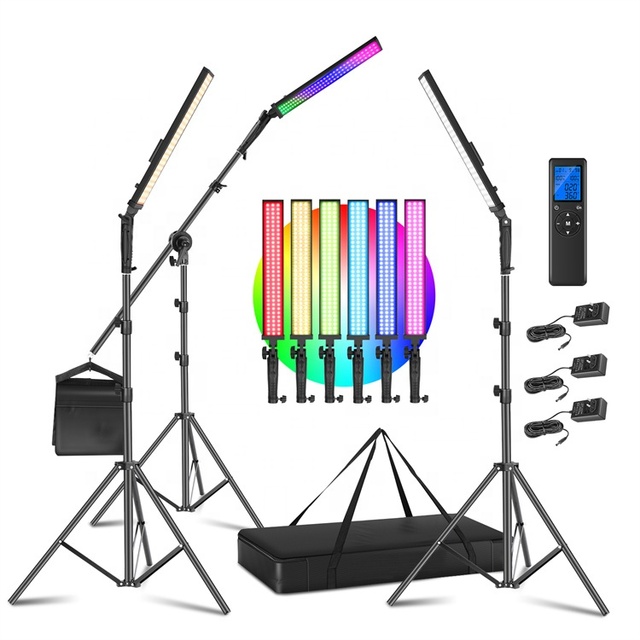 RGB Handheld LED Video Light Wand Stick Photography Lighting Kit Studio