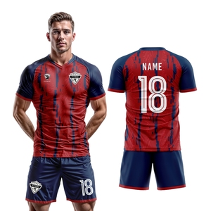 Fitroc OEM Geprint Korte Top Kwaliteit Jacquard Stof Speler Versie Voetbalshirt Uniform Set Vintage Retro Voetbaltenue voor Heren - Product Image 1