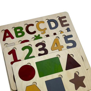 Juego de Rompecabezas de Madera con Forro de Fieltro 3 en 1, Montessori, Alfabeto, Números y Formas, Juguete Educativo de Madera de Abedul, Certificado EN71, Modelo MOT-00106 - Product Image 1