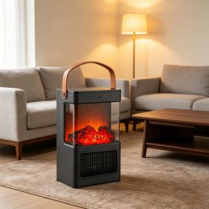 Ventilateur chauffant à simulation de flamme 2000W 220V avec télécommande, thermostat réglable, céramique PTC, personnalisable, mini, portable, électrique - Product Image 2