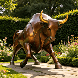 Escultura de Toro de Bronce Hecha a Medida para Jardines Exteriores; Escultura Grande - Product Image 1