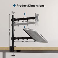 Support pour ordinateur portable, bras de moniteur, support de bureau à pince en C, entièrement réglable, inclinaison, rotation, emballage pour envoi postal