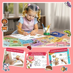 Colored Sticker <strong>Books</strong> Screen Printed Paper Coloring Pads for Children's Festival Party Activities &amp; Fun Doodling Cartoon Drawing - Product Image 4