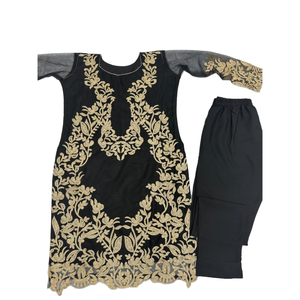 Belle taille XL vêtements de fête pour femmes ensemble haut et bas avec perle pierre travail - Product Image 1