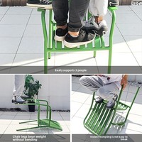 Ensemble de jardin en alliage d'aluminium vert matcha, table à manger imperméable, chaise en métal pour balcon, villa, cour, salon de thé, café