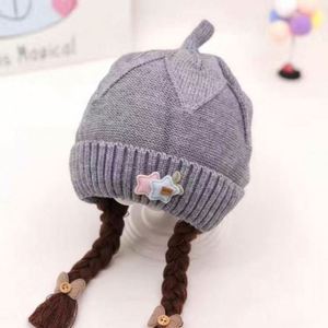 Girl Lovely Princess Christmas Autumn Winter Warm Baby <b>Ear</b> <b>Protector</b> Acrylic Super Cute Wig Knitted Hat Common - Product Image 5