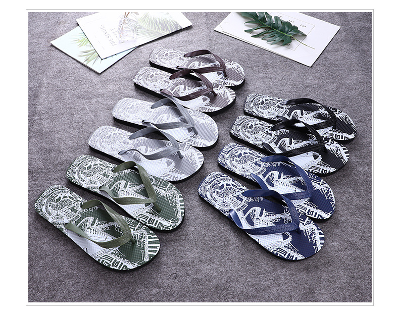 Custom Logo Flat Beach Flip Flops Men Footwear Non-slip Lightweight Flip-flops Slippers