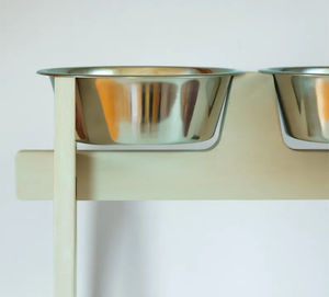 ODOM OEM Support de gamelle pour chien en bois de hêtre de haute qualité fait à la main 2 gamelles en acier inoxydable Grande taille moyenne écologique automatique - Product Image 1