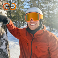 Twooo SHOW06 Lunettes de ski professionnelles double couche, anti-neige, imperméables, anti-radiation, HD, respirantes, anti-buée et coupe-vent