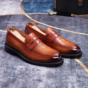 Chaussures habillées britanniques tendance pour hommes, mocassins en cuir véritable à enfiler, grandes tailles, décontractées, automne, haute qualité, pour mariage - Product Image 3