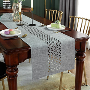 Wholesale Basic Linen Style <strong>Table</strong> <strong>Runner</strong> Rustic Farmhouse <strong>Grey</strong> <strong>Table</strong> <strong>Runners</strong> 72 Inches Long Everyday Polyester <strong>Table</strong> <strong>Runner</strong> - Product Image 4
