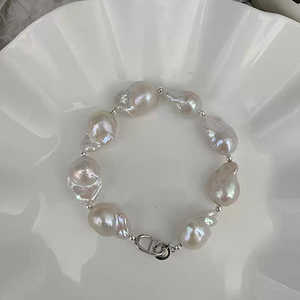 WENCHI กำไลข้อมือมุกธรรมชาติสไตล์บาโรกหรูหรา S925 เงินแท้ 15-16 ซม. เครื่องประดับสุดหรู - Product Image 2