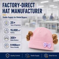 Gorro de Bebé con Pelo Rizado y Lazo, Accesorios de Fotografía para Recién Nacidos, Tejido de Algodón Suave, Listo para Enviar, en Oferta
