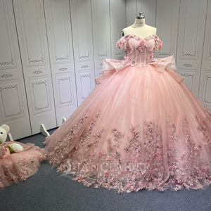 Robe de Quinceañera rose avec fleurs 3D, Vestidos De 15 Anos, robe de bal de princesse sur mesure Lsmu66 - Product Image 4