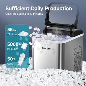 Fabricant de glace en gros, nouveau modèle portable de 20 kg/44 lb, 2,4 L, machine à glaçons en forme de pépites, pour la maison, les fêtes, les <span class=keywords><strong>camping</strong></span>-cars - Product Image 2
