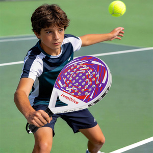 Raquetas <span class=keywords><strong>de</strong></span> Pádel Portátiles para Adolescentes, Fabricadas con ABS + Fibra <span class=keywords><strong>de</strong></span> Carbono, con Red <span class=keywords><strong>de</strong></span> Poliéster y Espuma EVA, Diseño <span class=keywords><strong>de</strong></span> Cabeza Ligero y Personalizado 12k - Product Image 3
